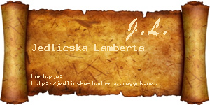 Jedlicska Lamberta névjegykártya
